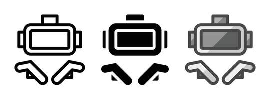 Multipurpose VR Vector Icon in Outline, Glyph, Filled Outline Style