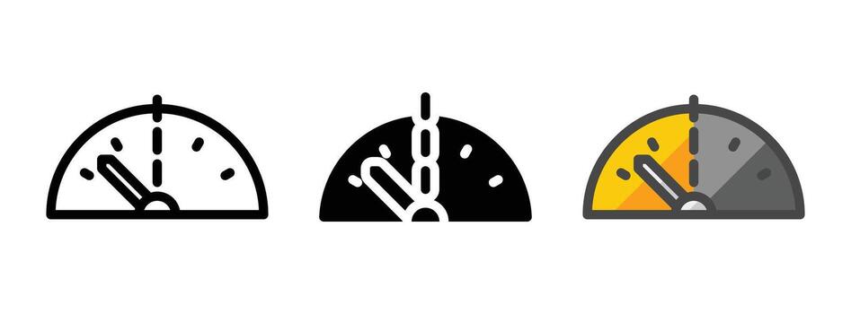 Multipurpose Speed Limit Vector Icon in Outline, Glyph, Filled Outline Style