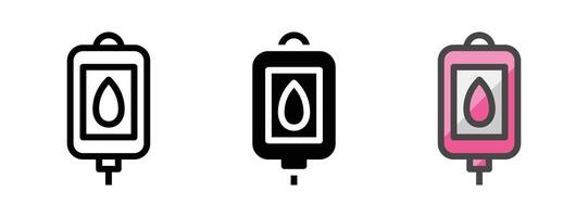 Multipurpose Blood Transfusion Vector Icon in Outline, Glyph, Filled Outline Style