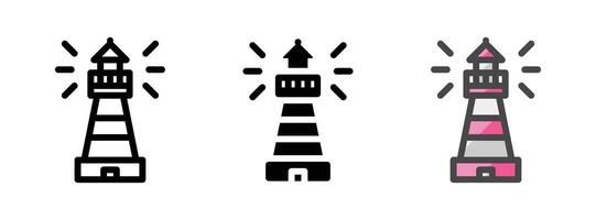 Multipurpose Lighthouse Vector Icon in Outline, Glyph, Filled Outline Style