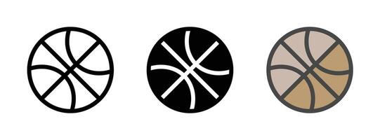 Multipurpose Basketball Vector Icon in Outline, Glyph, Filled Outline Style