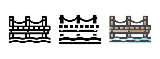 Multipurpose Dock Vector Icon in Outline, Glyph, Filled Outline Style