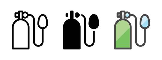 Multipurpose Oxygen Tank Vector Icon in Outline, Glyph, Filled Outline Style