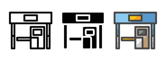 Multipurpose Toll Plaza Vector Icon in Outline, Glyph, Filled Outline Style