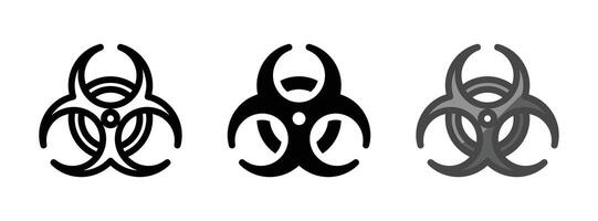 Multipurpose Biohazard Vector Icon in Outline, Glyph, Filled Outline Style