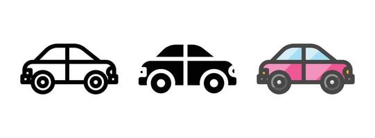 Multipurpose Car Vector Icon in Outline, Glyph, Filled Outline Style