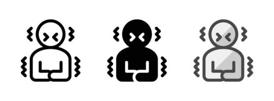 Multipurpose Stomachache Vector Icon in Outline, Glyph, Filled Outline Style