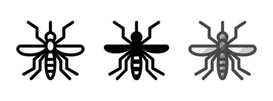 Multipurpose Mosquito Vector Icon in Outline, Glyph, Filled Outline Style