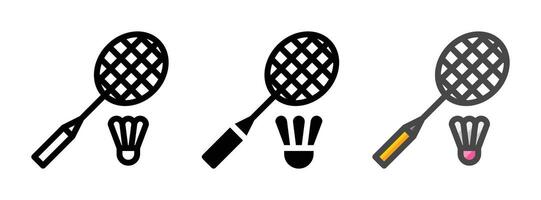 Multipurpose Badminton Vector Icon in Outline, Glyph, Filled Outline Style