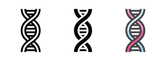 Multipurpose DNA Vector Icon in Outline, Glyph, Filled Outline Style