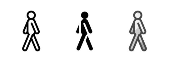 Multipurpose Pedestrian Vector Icon in Outline, Glyph, Filled Outline Style