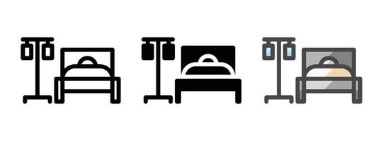 Multipurpose Hospitalization Vector Icon in Outline, Glyph, Filled Outline Style