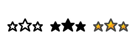 Multipurpose Score Stars Vector Icon in Outline, Glyph, Filled Outline Style