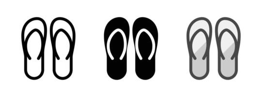 Multipurpose Sandals Vector Icon in Outline, Glyph, Filled Outline Style