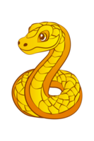 Cartoon snake. Illustration of cute Yellow Snake. png