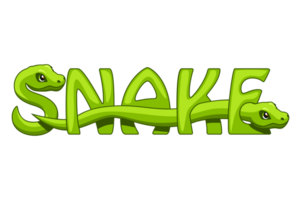 Green Text snake. Symbol new 2025 year. Letter S in snake form png