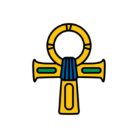 egipcio cruzar jeroglífico y símbolo, cruzar ankh icono. png