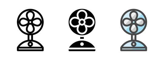 Multipurpose Fan Vector Icon in Outline, Glyph, Filled Outline Style