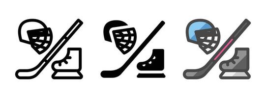 Multipurpose Ice Hockey Vector Icon in Outline, Glyph, Filled Outline Style