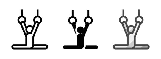 Multipurpose Artistic Gymnastics Vector Icon in Outline, Glyph, Filled Outline Style