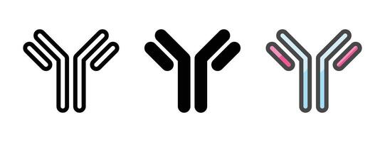 Multipurpose Antibody Vector Icon in Outline, Glyph, Filled Outline Style