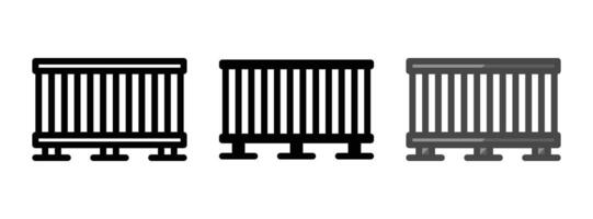 Multipurpose Fence Vector Icon in Outline, Glyph, Filled Outline Style