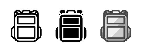 Multipurpose Backpack Vector Icon in Outline, Glyph, Filled Outline Style