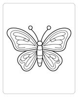 Cute Butterfly vector, Butterfly black and white vector