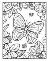 Beautiful butterfly Coloring Page vector