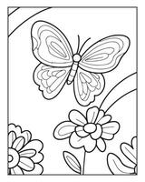 Beautiful butterfly Coloring Page vector