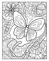 Beautiful butterfly Coloring Page vector