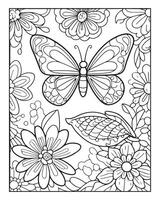 Beautiful butterfly Coloring Page vector