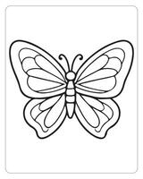 linda mariposa vector, mariposa negro y blanco vector