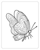 Cute Butterfly vector, Butterfly black and white vector