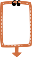 colorato pastello arancia colore discorso bolla Palloncino con Quotazione segni, icona etichetta promemoria parola chiave progettista testo scatola striscione, piatto png trasparente elemento design