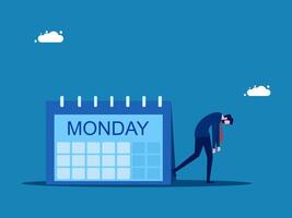 Monday blues, bored with regular office work vector