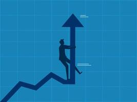 crecimiento o mejora. empresario tira grafico a incrementar crecimiento vector