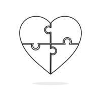 jigsaw puzzle heart icon. Vector