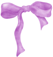 violet coquette ruban arc esthétique aquarelle png