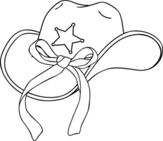 Coquette cowgirl hat outline for coloring png