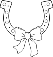 Coquette cowgirl horseshoe outline for coloring png