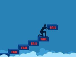 create stairs to success through failure vector