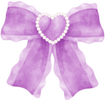 violet coquette ruban arc esthétique aquarelle png