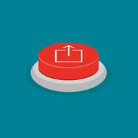 Red upload button. share and upload concept. vector