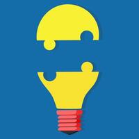 light bulb jigsaw puzzle icon. vector