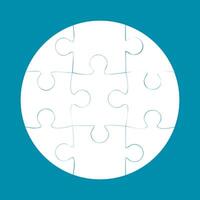 Round jigsaw. Jigsaw puzzle with thinking puzzle game vector