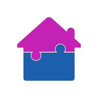 House puzzle piece. Business building vector