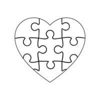 heart jigsaw pieces icon for app and website vector