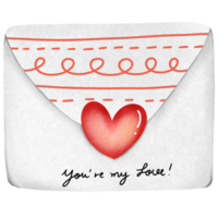 Valentijn liefde brief waterverf PNG hand- getrokken