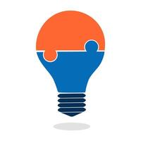 light bulb jigsaw puzzle  icon. vector